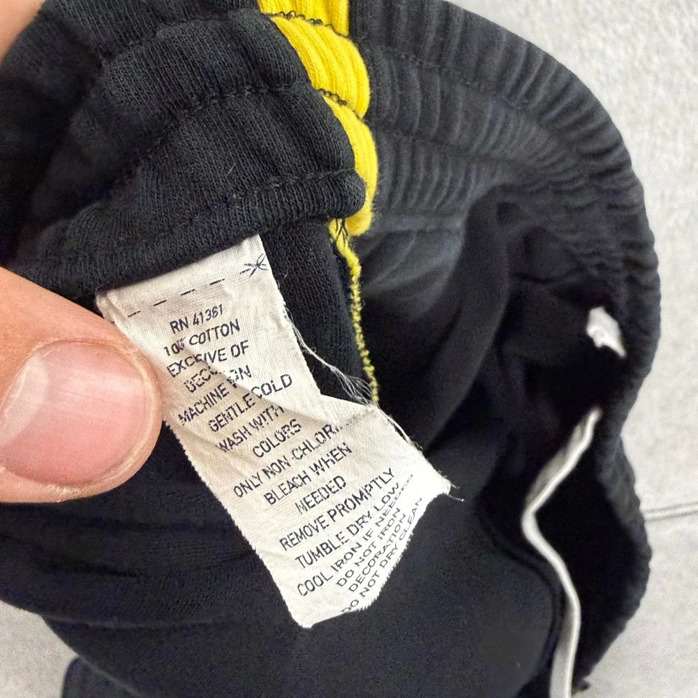 Polo Ralph Lauren Performance Track Pants Mens Large Black Yellow Side Stripe